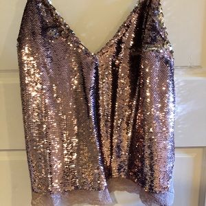 Free People Rose Gold Swingin’ Surplice Cami